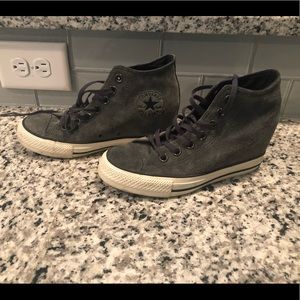 Converse suede wedges
